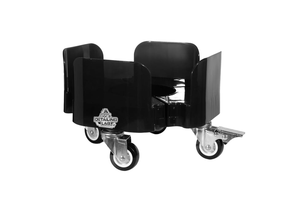 SGCB Bucket Dolly with Wheels - Car Wash Bucket Roller, 11-12.8’’ Adjustable with 3 Wheels and 1 Locking Casters Compatible, Removable Bucket Mover for Car Wash, Plant Pots, Plant Stand