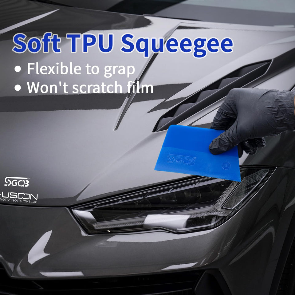 PPF Squeegee Kit 5 in 1 Anti-Scratch Soft TPU Squeegee for Vinyl, Water Blade Scraper for Paint Protection Film,Vinyl Wrap/Window Tint Tools, Mirror/Window/Household Cleaning