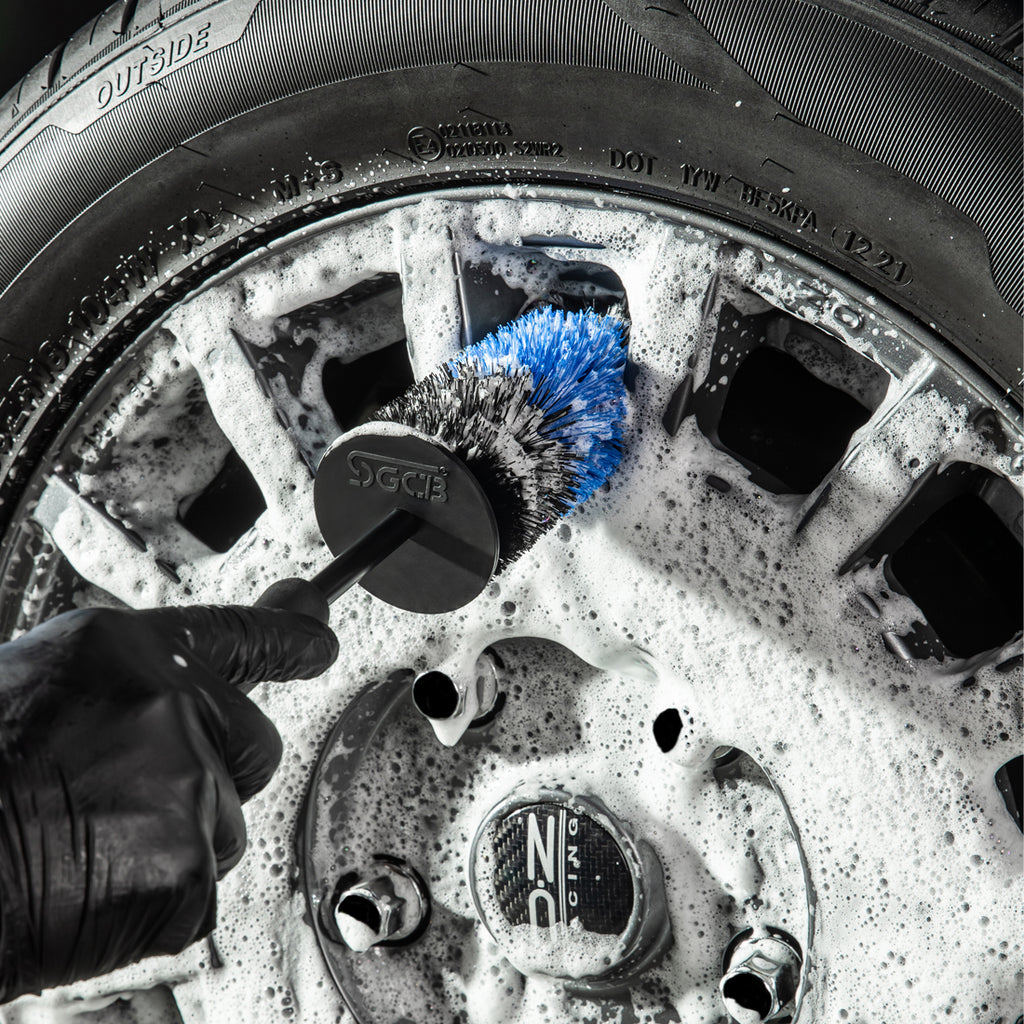 3W Car Wash Brush & Tire Rim Brush Set Kit Car Care Tire Rim Cleaner B