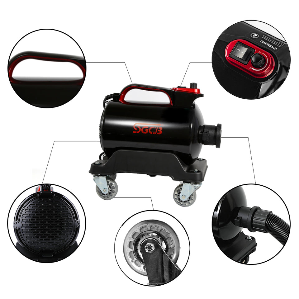SGCB 5.0HP Temp Car Air Cannon Dryer Blower with 9.8' Hose