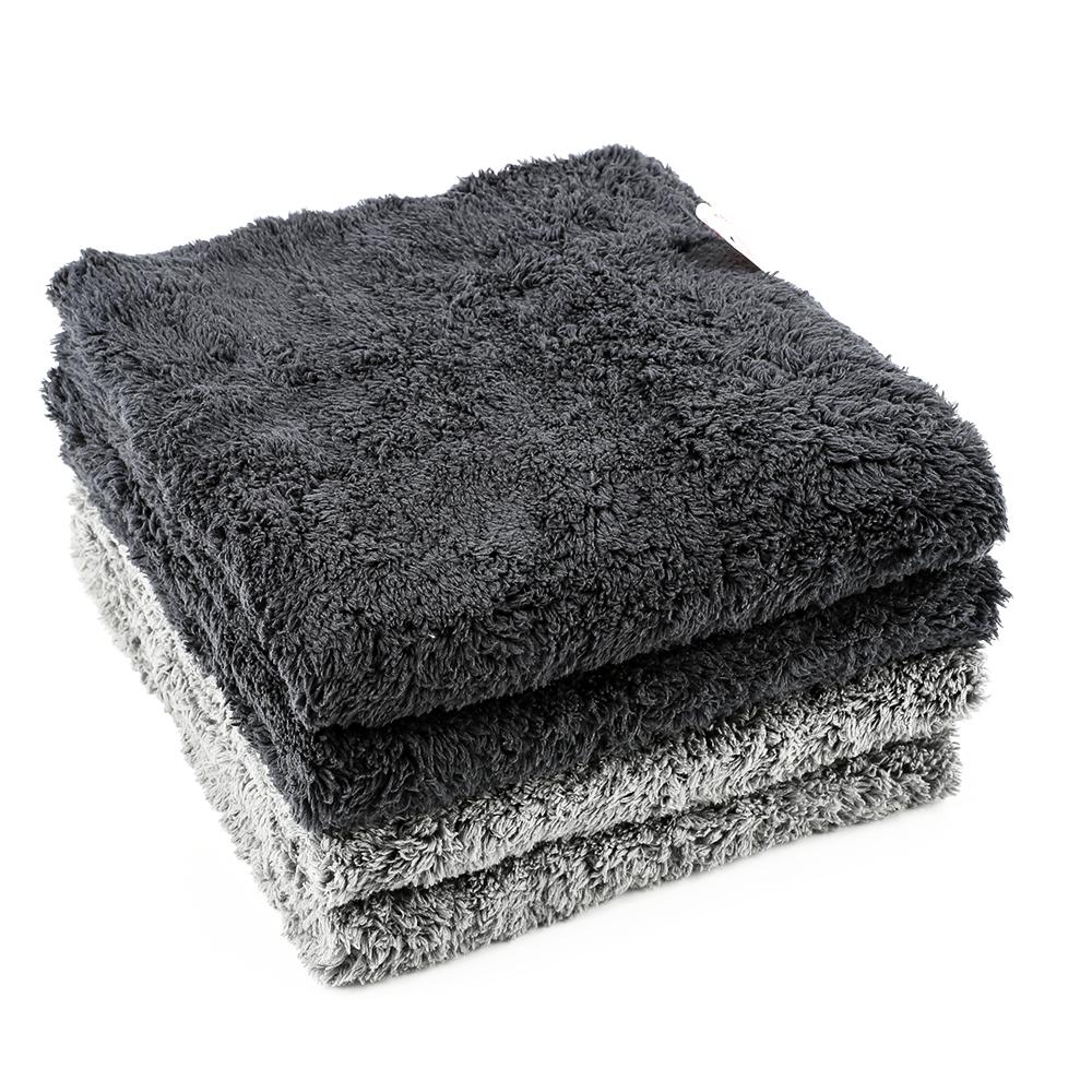 Thick Edgeless Microfiber Towel, Gray