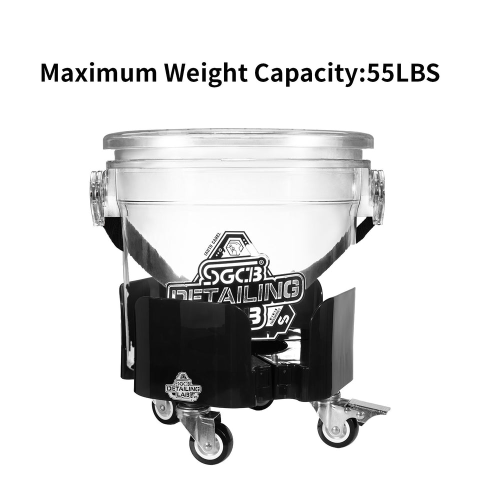 SGCB Bucket Dolly with Wheels - Car Wash Bucket Roller, 11-12.8’’ Adjustable with 3 Wheels and 1 Locking Casters Compatible, Removable Bucket Mover for Car Wash, Plant Pots, Plant Stand