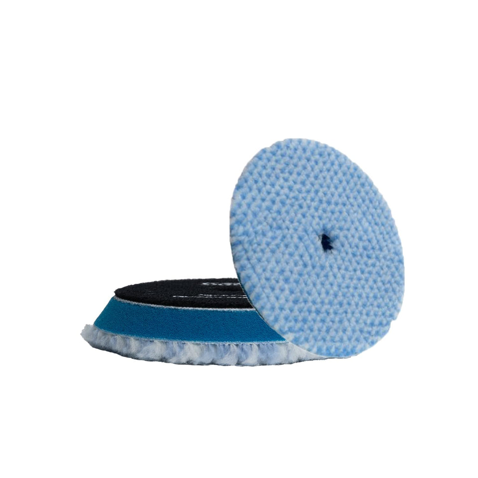 SGCB Wool Polishing Pad, 2Pcs 5''Coarse Wool Cutting Pad, Coarse Wool Pad BlueWool Buffing Pads Set with Hook and Loop for Heavy Cut for Car Polisher | Buffing Polishing pad