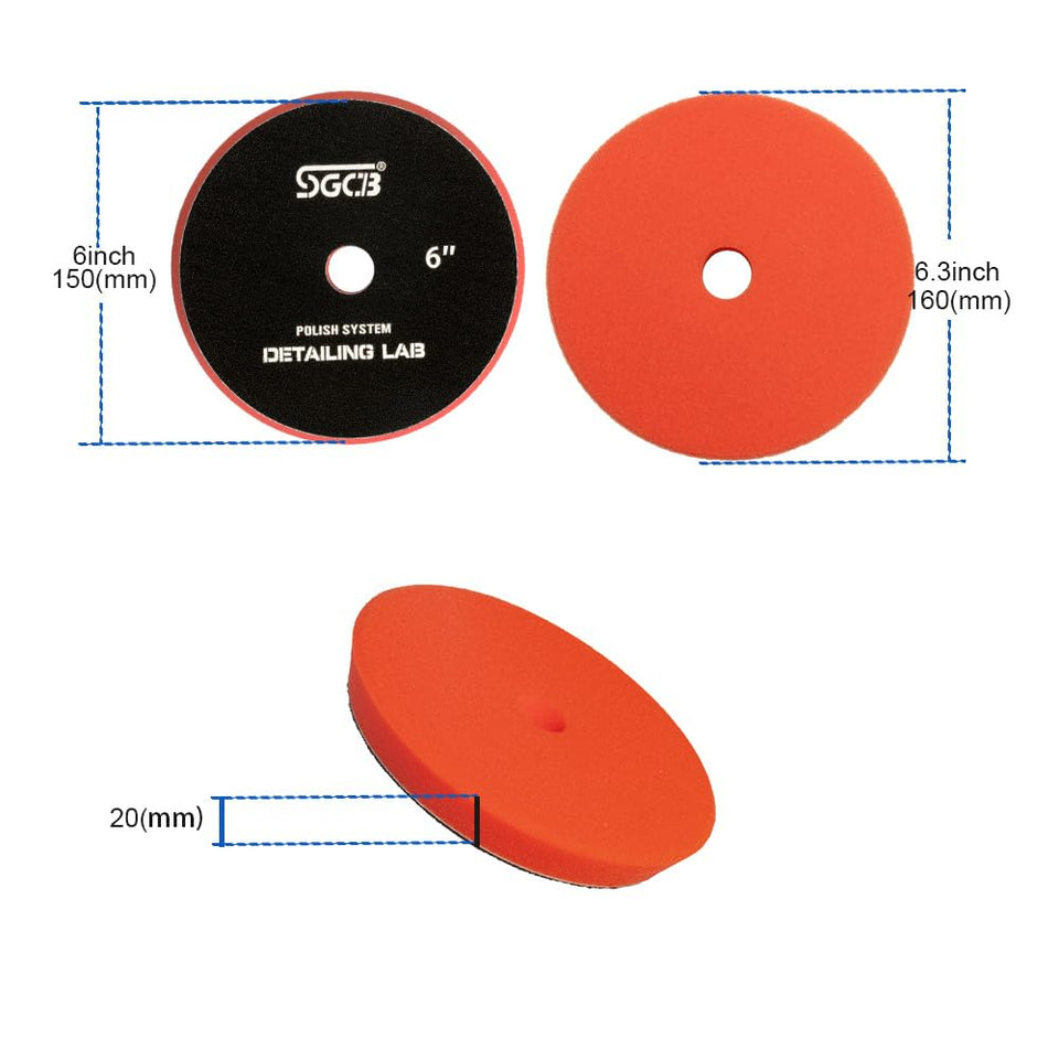 SGCB ProDA Buffing Polishing Pad Buffer Pads 4Pcs Coarse to Fine for RO DA Rotary Polisher Hook and Loop Buffing Foam Pads Sponge Polish Pad Compounding Polishing Finishing and Waxing