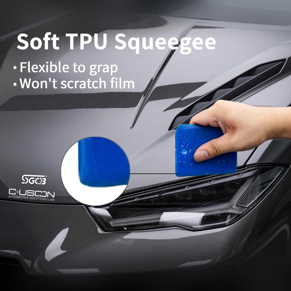 PPF Squeegee Kit 5 in 1 Anti-Scratch Soft TPU Squeegee for Vinyl, Water Blade Scraper for Paint Protection Film,Vinyl Wrap/Window Tint Tools, Mirror/Window/Household Cleaning