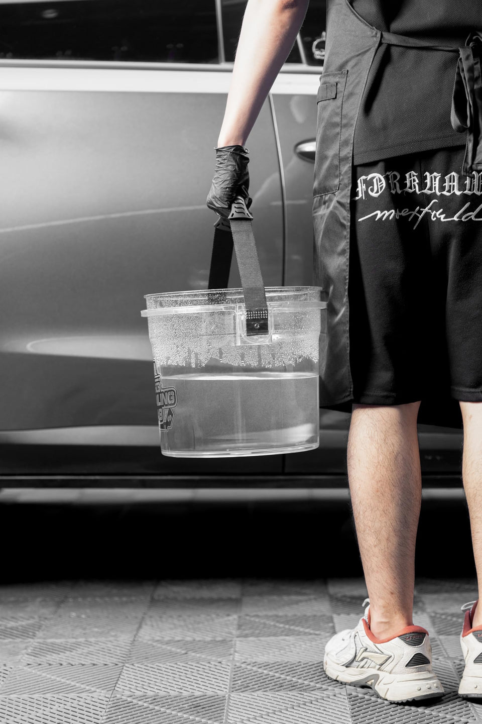 SGCB Car Detailing Bucket Heavy Duty Wash Bucket Transparent Bucket for Car Cleaning