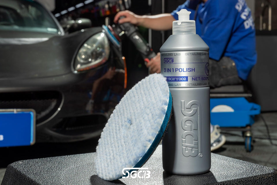 SGCB Wool Polishing Pad, 2Pcs 5''Coarse Wool Cutting Pad, Coarse Wool Pad BlueWool Buffing Pads Set with Hook and Loop for Heavy Cut for Car Polisher | Buffing Polishing pad