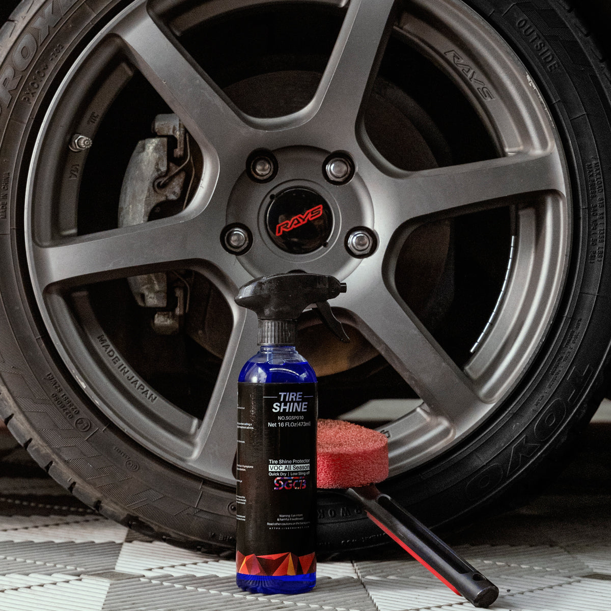 SGCB Pro Tire Shine Applicator Brush - Premium Auto Detailing Tire Dressing  Applicator Sponge Brush for Tire Shine, Ergonomic Grip with Long Handle