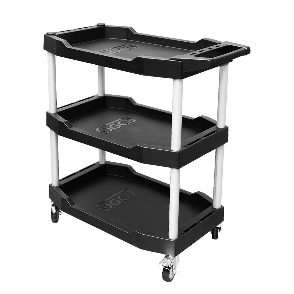 3-Tier Mobile Rolling Utility Cart with Wheels - SGCB AUTOCARE