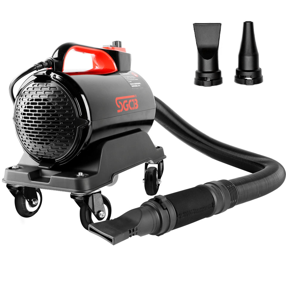 SGCB PRO Car Air Dryer Blower, 5.0HP Powered Double Mode Temp High Velocity Car  Dryer Air Cannon Detail Blower w/Caster Base & 16.4 Ft Flexible Hose & 2  Air Jet Nozzles for