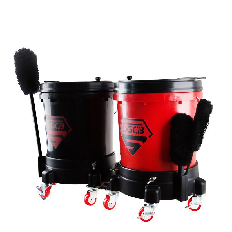 Grit Guard Washing System with Bucket Dolly, Red